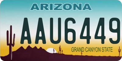 AZ license plate AAU6449