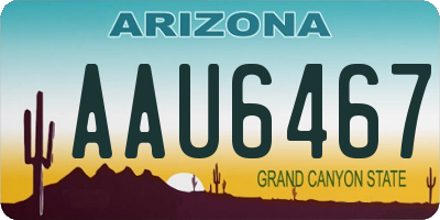 AZ license plate AAU6467