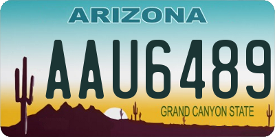 AZ license plate AAU6489