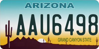AZ license plate AAU6498