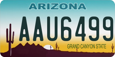 AZ license plate AAU6499