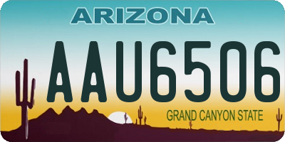 AZ license plate AAU6506