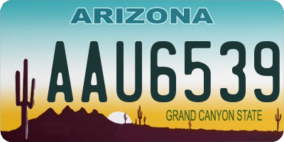 AZ license plate AAU6539