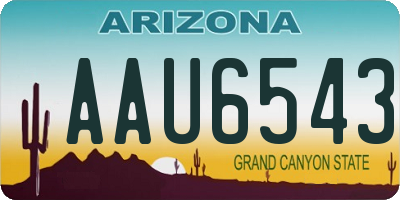 AZ license plate AAU6543