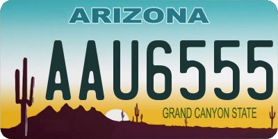 AZ license plate AAU6555