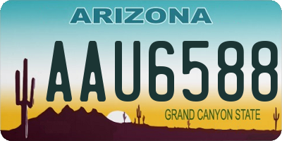 AZ license plate AAU6588