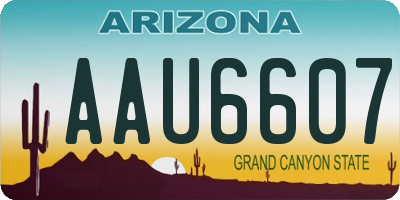AZ license plate AAU6607