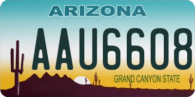 AZ license plate AAU6608