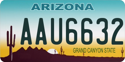 AZ license plate AAU6632