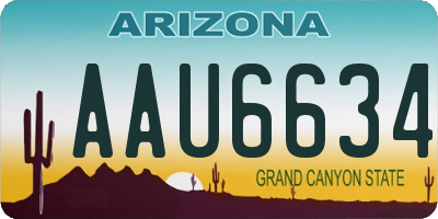 AZ license plate AAU6634
