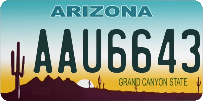 AZ license plate AAU6643