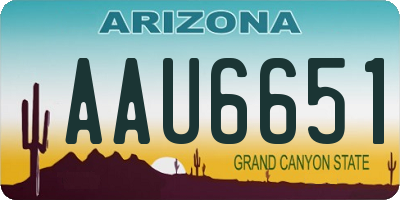 AZ license plate AAU6651