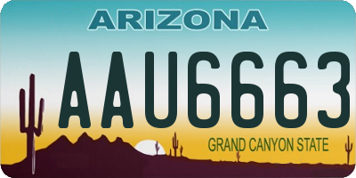 AZ license plate AAU6663