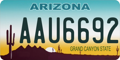 AZ license plate AAU6692