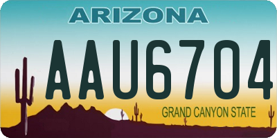 AZ license plate AAU6704