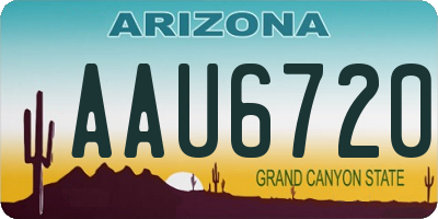 AZ license plate AAU6720
