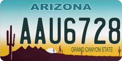 AZ license plate AAU6728