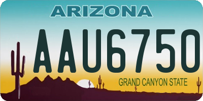 AZ license plate AAU6750