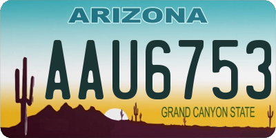 AZ license plate AAU6753