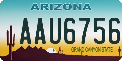 AZ license plate AAU6756