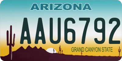 AZ license plate AAU6792