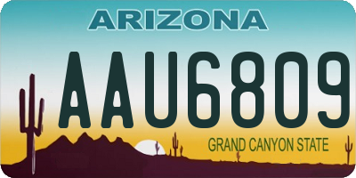 AZ license plate AAU6809