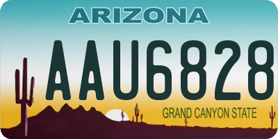 AZ license plate AAU6828