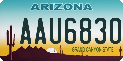 AZ license plate AAU6830