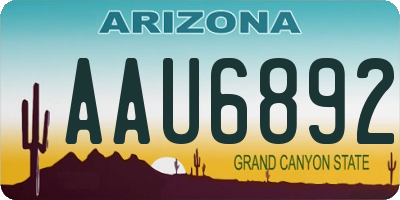 AZ license plate AAU6892