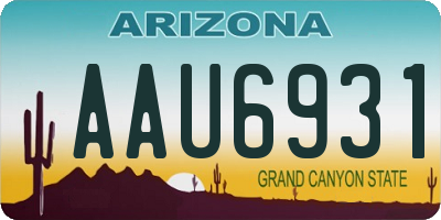 AZ license plate AAU6931