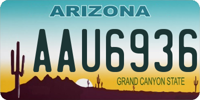 AZ license plate AAU6936