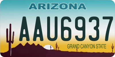 AZ license plate AAU6937