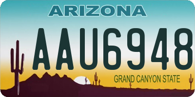 AZ license plate AAU6948