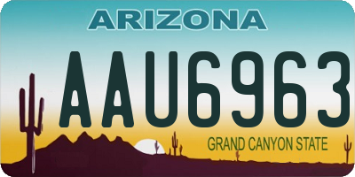 AZ license plate AAU6963