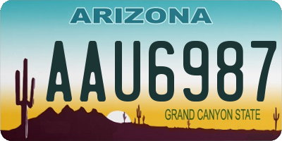 AZ license plate AAU6987