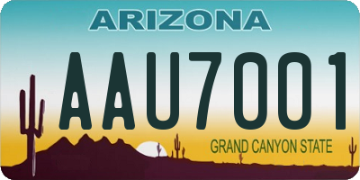 AZ license plate AAU7001