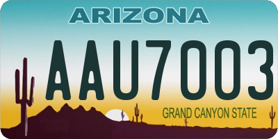 AZ license plate AAU7003