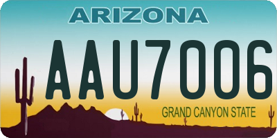 AZ license plate AAU7006