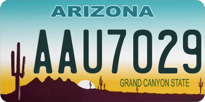 AZ license plate AAU7029