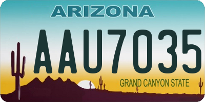 AZ license plate AAU7035