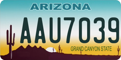 AZ license plate AAU7039