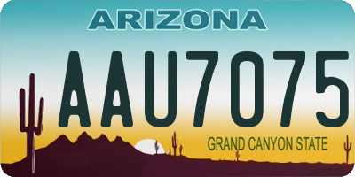 AZ license plate AAU7075