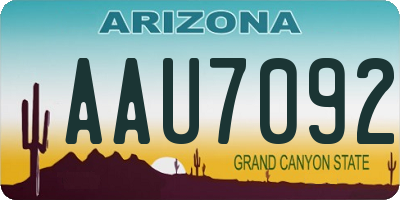 AZ license plate AAU7092