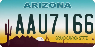 AZ license plate AAU7166
