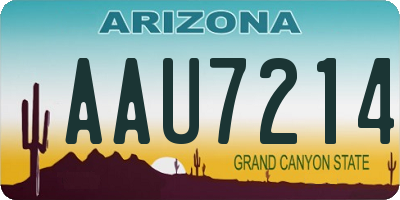 AZ license plate AAU7214