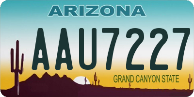 AZ license plate AAU7227