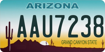 AZ license plate AAU7238