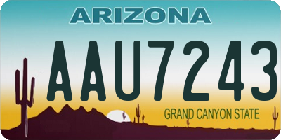 AZ license plate AAU7243