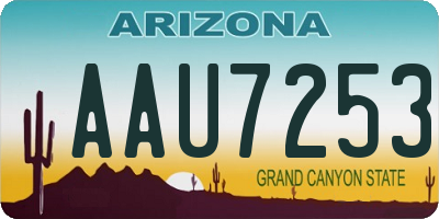 AZ license plate AAU7253