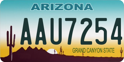 AZ license plate AAU7254